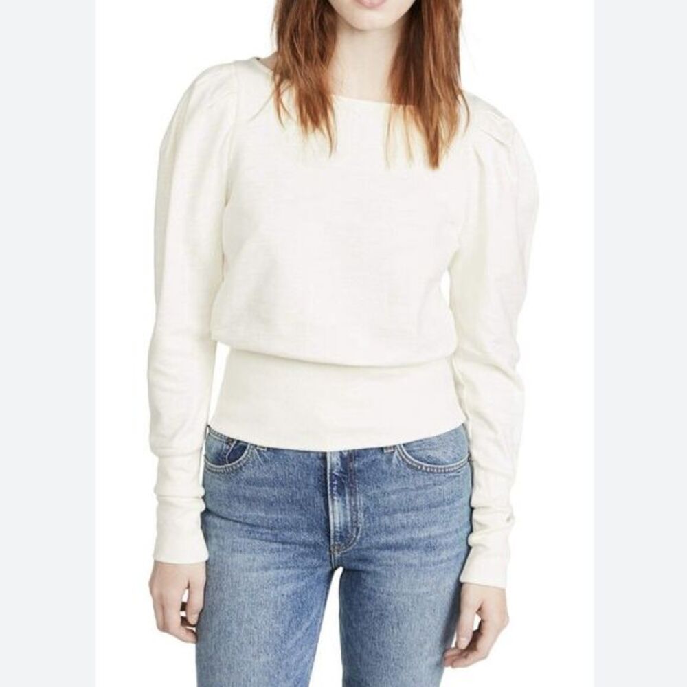 AG Adriano Goldschmied‎ Cream Puff Shoulder Pullover Sweater Size Large